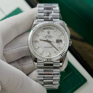 Đồng Hồ Rolex Day-Date Độ Mặt Số Thiên Thạch Cọc Số Moissanite Replica GM Factory 40mm (12)