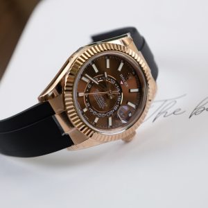 Đồng Hồ Rolex Replica Cao Cấp Sky Dweller Mặt Chocolate Dây Cao Su 42mm (10)