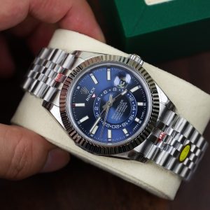 Đồng Hồ Rolex Replica Cao Cấp Sky Dweller Mặt Xanh Dương Dây Jubilee 42mm (3)