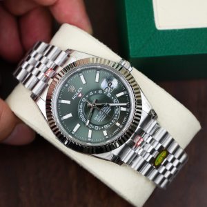 Đồng Hồ Rolex Replica Cao Cấp Sky Dweller Mặt Xanh Lá Cây Dây Jubilee 42mm (5)