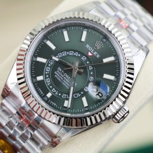 Đồng Hồ Rolex Replica Cao Cấp Sky Dweller Mặt Xanh Lá Cây Dây Jubilee 42mm (5)