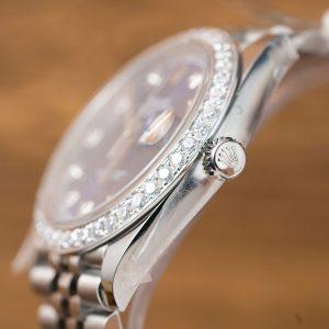 Rolex DateJust Chế Tác Mặt Xanh Blue Niềng Độ Kim Cương Moissanite Nhà Máy Clean 41mm (2)