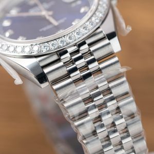 Rolex DateJust Chế Tác Mặt Xanh Blue Niềng Độ Kim Cương Moissanite Nhà Máy Clean 41mm (2)