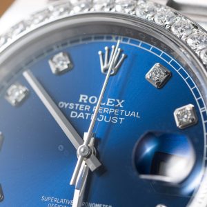 Rolex DateJust Chế Tác Mặt Xanh Blue Niềng Độ Kim Cương Moissanite Nhà Máy Clean 41mm (2)