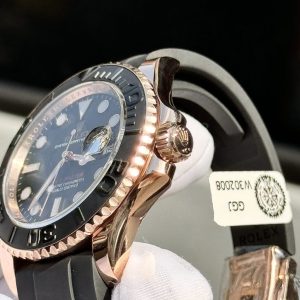 Đồng Hồ Rolex Yacht-Master Replica 11 Bọc Vàng Thật Mặt Đen 40mm (2)
