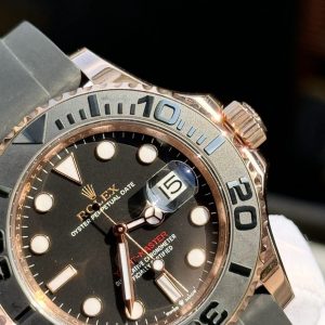 Đồng Hồ Rolex Yacht-Master Replica 11 Bọc Vàng Thật Mặt Đen 40mm (2)