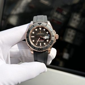 Đồng Hồ Rolex Yacht-Master Replica 11 Bọc Vàng Thật Mặt Đen 40mm (2)