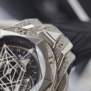 Hublot Big Bang Sang Bleu II Màu Đen Chế Tác Kim Cương Moissanite 44mm (2)