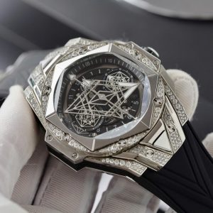 Hublot Big Bang Sang Bleu II Màu Đen Chế Tác Kim Cương Moissanite 44mm (2)