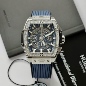 Hublot Spirit Of Big Bang Titanium Màu Xanh Blue Chế Tác Kim Cương Moissanite Hong Kong 42mm (2)