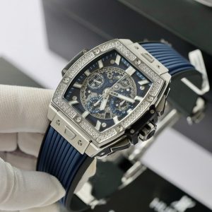 Hublot Spirit Of Big Bang Titanium Màu Xanh Blue Chế Tác Kim Cương Moissanite Hong Kong 42mm (2)
