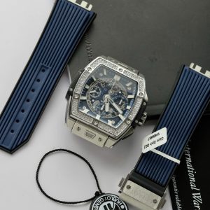 Hublot Spirit Of Big Bang Titanium Màu Xanh Blue Chế Tác Kim Cương Moissanite Hong Kong 42mm (2)
