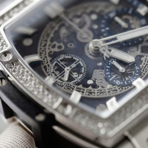 Hublot Spirit Of Big Bang Titanium Màu Xanh Blue Chế Tác Kim Cương Moissanite Hong Kong 42mm (2)