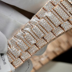 Patek Philippe Nautilus 5711 Chế Tác Bọc Vàng Thật + Đính Full Kim Cương Moissanite Hong Kong 40mm (2)