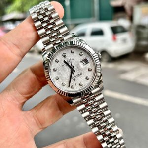 Rolex DateJust Mặt Số Thiên Thạch Cọc Số Độ Kim Cương Moissanite Nhà Máy Clean 41mm (2)