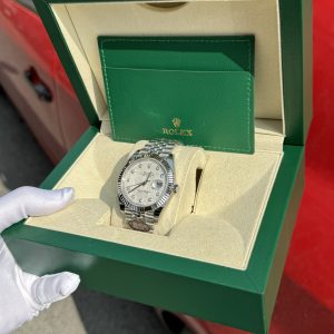 Rolex DateJust Mặt Số Thiên Thạch Cọc Số Độ Kim Cương Moissanite Nhà Máy Clean 41mm (2)