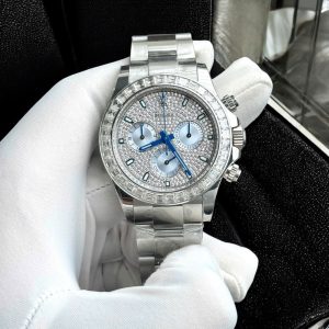 Rolex Daytona Chế Tác Kim Cương Moissanite Baguette Hong Kong 40mm (2)