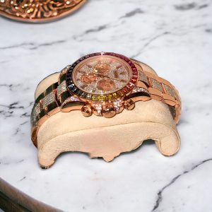 Rolex Daytona Rainbow Chế Tác Bọc Vàng Đính Ruby + Kim Cương Moissanite 40mm (2)