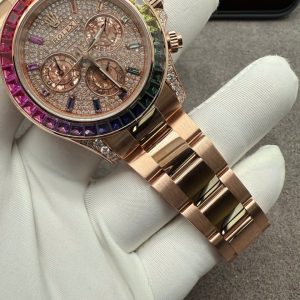 Rolex Daytona Rainbow Vàng Khối Đính Kim Cương Tự Nhiên 40mm (1)