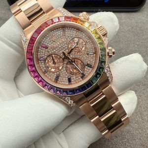 Rolex Daytona Rainbow Vàng Khối Đính Kim Cương Tự Nhiên 40mm (1)