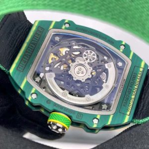 Richard Mille RM67-02 Chế Tác Vỏ Carbon Màu Xanh Lá Siêu Mỏng Trọng Lượng 37 Gram 38.7×47 (1)