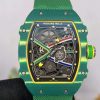 Richard Mille RM67-02 Chế Tác Vỏ Carbon Màu Xanh Lá Siêu Mỏng Trọng Lượng 37 Gram 38.7×47 (1)