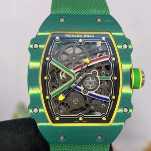 Richard Mille RM67-02 Chế Tác Vỏ Carbon Màu Xanh Lá Siêu Mỏng Trọng Lượng 37 Gram 38.7×47 (1)