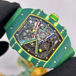Richard Mille RM67-02 Chế Tác Vỏ Carbon Màu Xanh Lá Siêu Mỏng Trọng Lượng 37 Gram 38.7×47 (1)