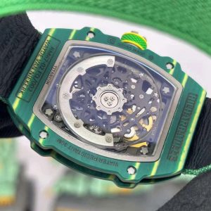 Richard Mille RM67-02 Chế Tác Vỏ Carbon Màu Xanh Lá Siêu Mỏng Trọng Lượng 37 Gram 38.7×47 (1)