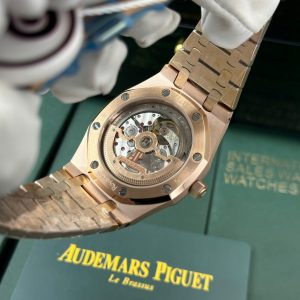 Audemars Piguet Royal Oak Jumbo Extra-Thin 15207OR Mạ Vàng Hồng Rep 11 Mặt Đen Nhà Máy IP 39mm (1)