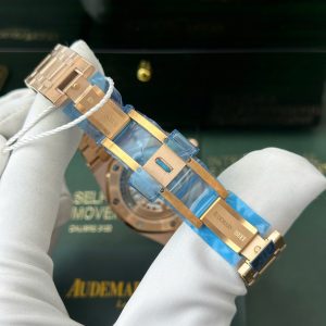 Audemars Piguet Royal Oak Jumbo Extra-Thin 15207OR Mạ Vàng Hồng Rep 11 Mặt Đen Nhà Máy IP 39mm (1)