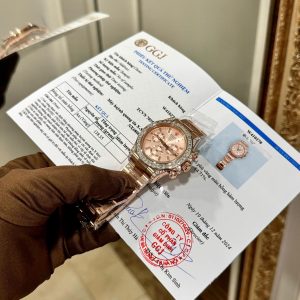 Đồng Hồ Rolex Daytona 126595TBR Bọc Vàng Đính Moissanite Chế Tác Hong Kong 40mm (2)