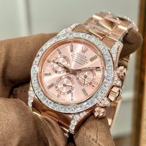 Đồng Hồ Rolex Daytona 126595TBR Bọc Vàng Đính Moissanite Chế Tác Hong Kong 40mm (2)