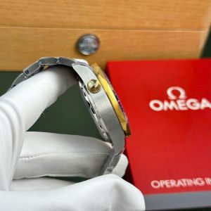 Omega Seamaster Diver 300M Chronograph Demi Vàng Replica 11 Mặt Xanh Blue Nhà Máy N1 44mm (2)