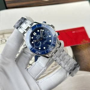 Omega Seamaster Diver 300M Chronograph Rep 11 Cao Cấp Mặt Xanh Blue Nhà Máy N1 44mm (2)