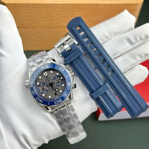 Omega Seamaster Diver 300M Chronograph Replica 1 1 Cao Cấp Mặt Xám Nhà Máy N1 44mm (2)