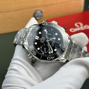 Omega Seamaster Diver 300M Chronograph Replica 11 Cao Cấp Mặt Đen Nhà Máy N1 Factory 44mm (2)