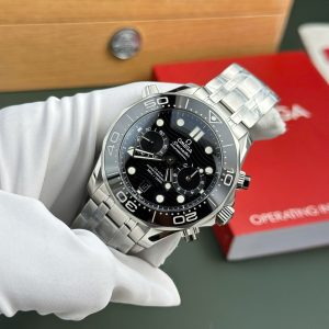 Omega Seamaster Diver 300M Chronograph Replica 11 Cao Cấp Mặt Đen Nhà Máy N1 Factory 44mm (2)
