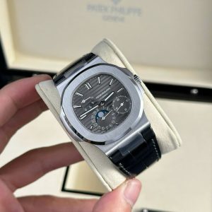 Patek Philippe Nautilus 5712 Rep 11 Cao Cấp Mặt Xám Dây Da Nhà Máy PPF 40mm (2)