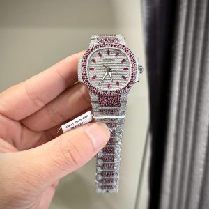 Patek Philippe Nautilus 7118 Replica 11 Đính Ruby Đỏ + Kim Cương Moissanite 35 (3)