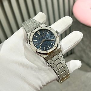 Audemars Piguet Replica 11 Royal Oak 15500ST Frosted Gold Mặt Xanh Blue APS 41mm (2)