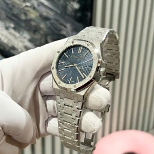Audemars Piguet Replica 11 Royal Oak 15500ST Frosted Gold Mặt Xanh Blue APS 41mm (2)