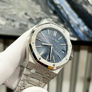 Audemars Piguet Replica 11 Royal Oak 15500ST Frosted Gold Mặt Xanh Blue APS 41mm (2)