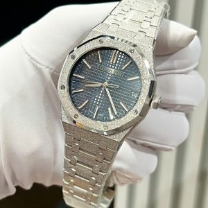 Audemars Piguet Replica 11 Royal Oak 15500ST Frosted Gold Mặt Xanh Blue APS 41mm (2)
