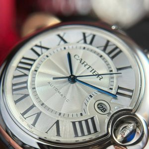 Cartier Ballon Bleu Replica 11 Cao Cấp Mặt Trắng Dây Da Nhà Máy AF 42mm (2)