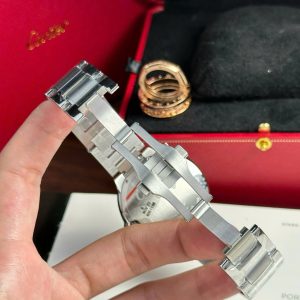 Cartier Ballon Bleu Replica 11 Nam Mặt Trắng Dây Kim Loại AF 42mm (2)