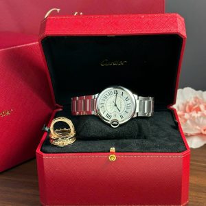 Cartier Ballon Bleu Replica 11 Nam Mặt Trắng Dây Kim Loại AF 42mm (2)