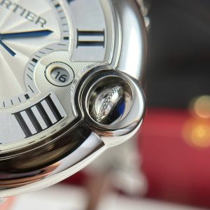 Cartier Ballon Bleu Replica 11 Nam Mặt Trắng Dây Kim Loại AF 42mm (2)