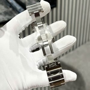 Cartier Santos Chế Tác Đính Kim Cương Moissanite Mặt Xanh Lá Cây BVF 39 (2)