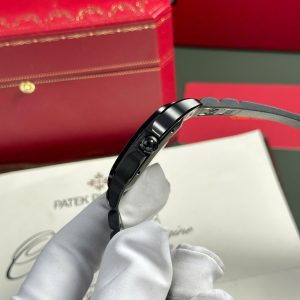 Cartier Santos Nam Replica 11 Màu Đen Dây Cao Su Nhà Máy BV 39 (2)